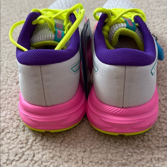 Asics White and Pink Athletic Shoes with Breathable Upper - Picture 2 of 10